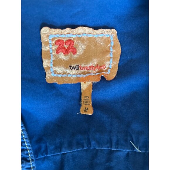 Twill Twenty Two 22 Size‎ Medium Anthropologie Navy Cotton Jacket Unique Details - Picture 10 of 10